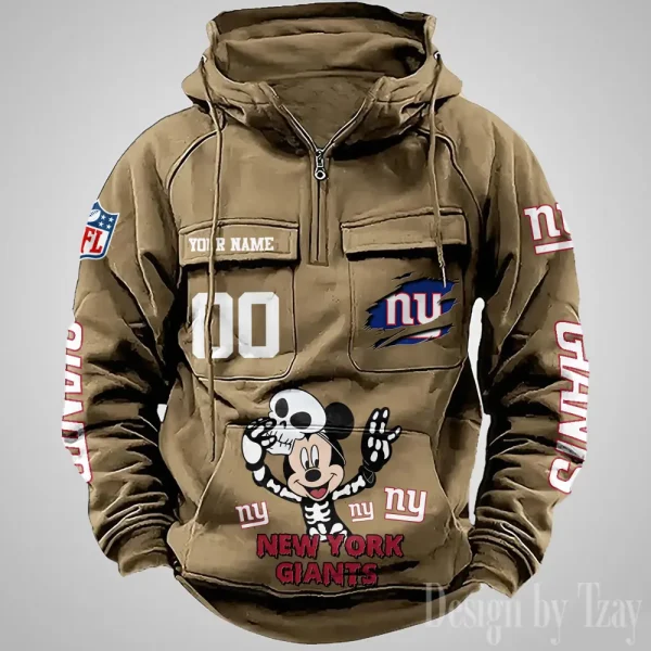 New York Giants Fashionable Outerwear Men's Autumn Winter Hooded Sweatshirt Cool Motorcycle Shirt AZVMHD981 - Image 2