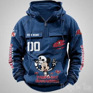 Tampa Bay Buccaneers Fashionable Outerwear Men's Autumn Winter Hooded Sweatshirt Cool Motorcycle Shirt AZVMHD987