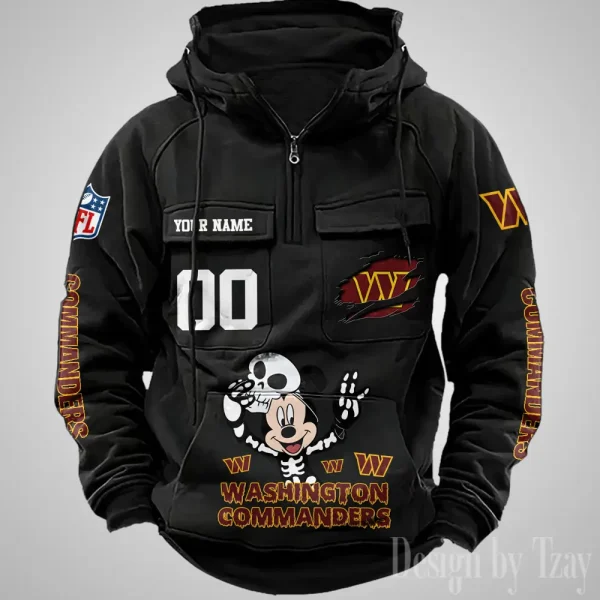 Washington Commanders Fashionable Outerwear Men's Autumn Winter Hooded Sweatshirt Cool Motorcycle Shirt AZVMHD989 - Image 5