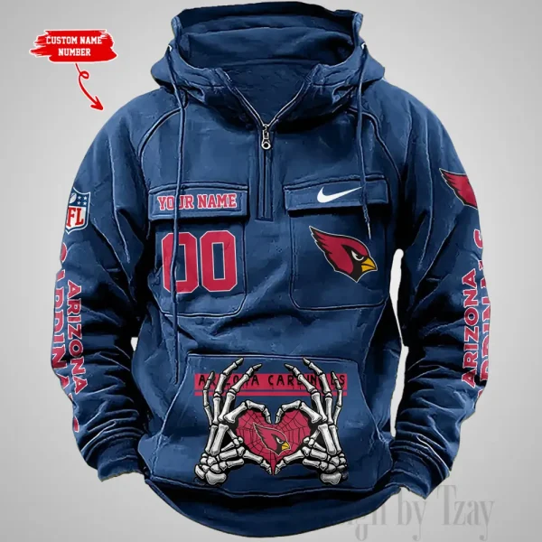 Arizona Cardinals Fashionable Outerwear Men's Autumn Winter Hooded Sweatshirt Cool Motorcycle Shirt AZVMHD990 - Image 4