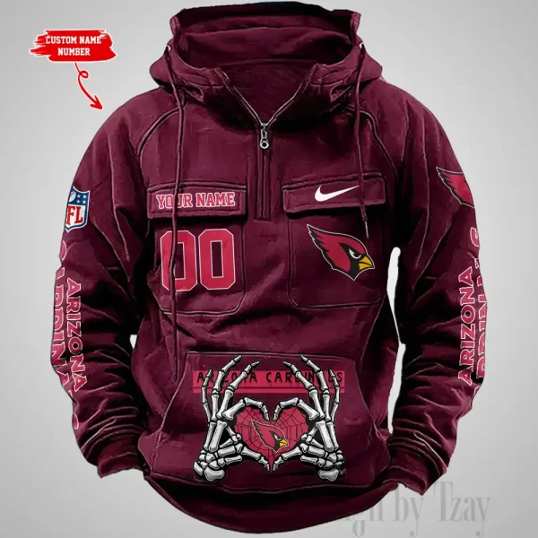 Arizona Cardinals Fashionable Outerwear Men's Autumn Winter Hooded Sweatshirt Cool Motorcycle Shirt AZVMHD990 - Image 5