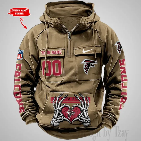 Atlanta Falcons Fashionable Outerwear Men's Autumn Winter Hooded Sweatshirt Cool Motorcycle Shirt AZVMHD991 - Image 5