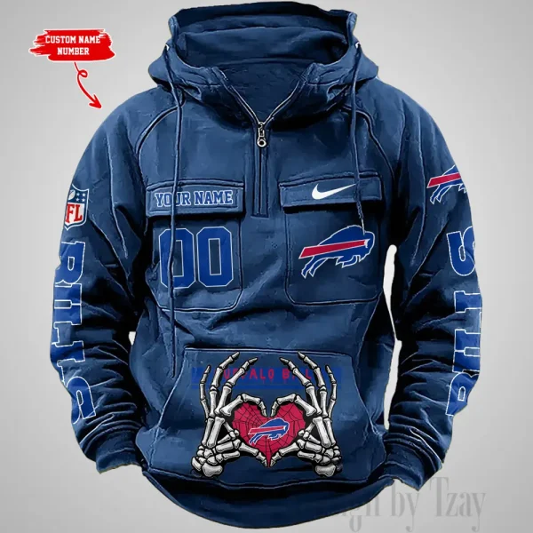 Buffalo Bills Fashionable Outerwear Men's Autumn Winter Hooded Sweatshirt Cool Motorcycle Shirt AZVMHD993 - Image 4