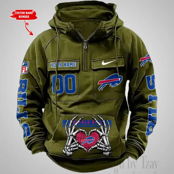 Buffalo Bills Fashionable Outerwear Men's Autumn Winter Hooded Sweatshirt Cool Motorcycle Shirt AZVMHD993 - Image 5