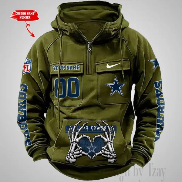 Dallas Cowboys Fashionable Outerwear Men's Autumn Winter Hooded Sweatshirt Cool Motorcycle Shirt AZVMHD998 - Image 4