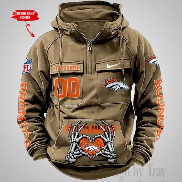 Denver Broncos Fashionable Outerwear Men's Autumn Winter Hooded Sweatshirt Cool Motorcycle Shirt AZVMHD999 - Image 5