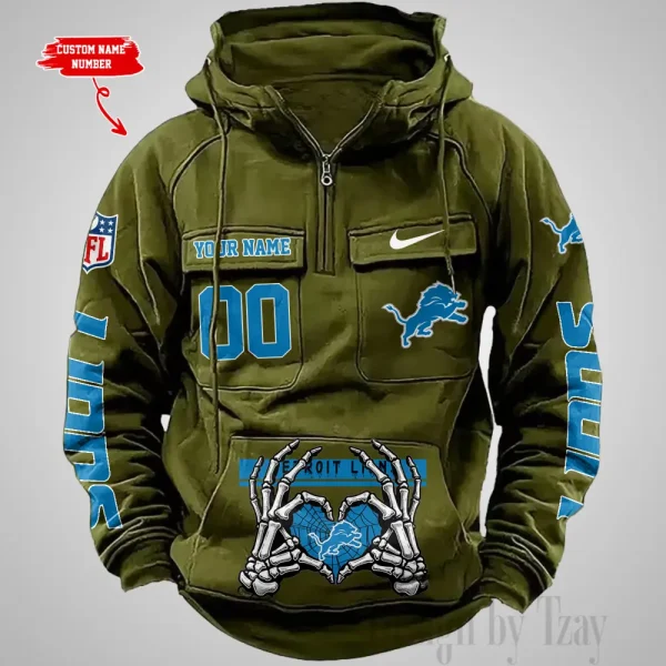 Detroit Lions Fashionable Outerwear Men's Autumn Winter Hooded Sweatshirt Cool Motorcycle Shirt AZVMHD1000 - Image 4