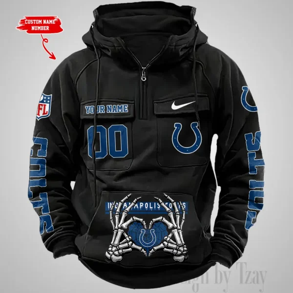 Indianapolis Colts Fashionable Outerwear Men's Autumn Winter Hooded Sweatshirt Cool Motorcycle Shirt AZVMHD1003 - Image 5