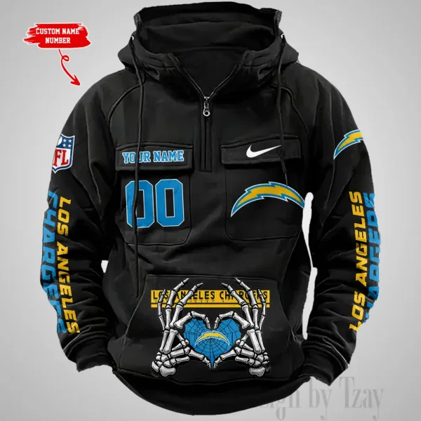 Los Angeles Chargers Fashionable Outerwear Men's Autumn Winter Hooded Sweatshirt Cool Motorcycle Shirt AZVMHD1007 - Image 5