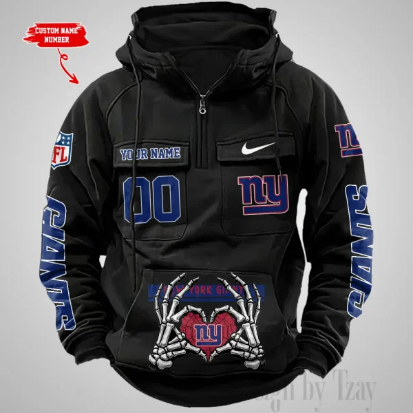 New York Giants Fashionable Outerwear Men's Autumn Winter Hooded Sweatshirt Cool Motorcycle Shirt AZVMHD1013 - Image 5