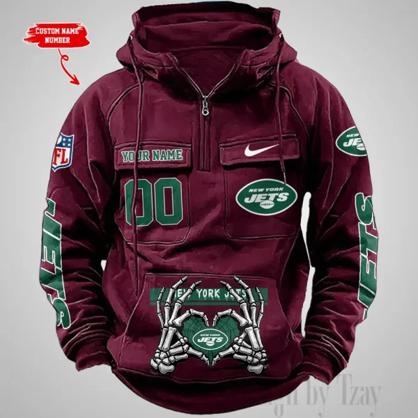 New York Jets Fashionable Outerwear Men's Autumn Winter Hooded Sweatshirt Cool Motorcycle Shirt AZVMHD1014 - Image 4