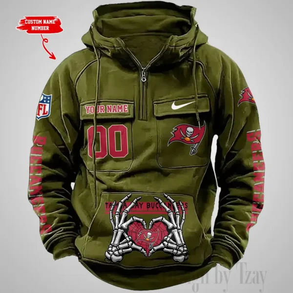 Tampa Bay Buccaneers Fashionable Outerwear Men's Autumn Winter Hooded Sweatshirt Cool Motorcycle Shirt AZVMHD1019 - Image 4