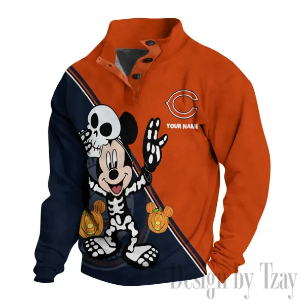Chicago Bears Buttoned Collar Sweatshirt New Design 2025 S9DBSCH1969