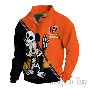 Cincinnati Bengals Buttoned Collar Sweatshirt New Design 2025 S9DBSCH1970