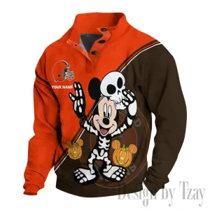 Cleveland Browns Buttoned Collar Sweatshirt New Design 2025 S9DBSCH1971
