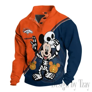 Denver Broncos Buttoned Collar Sweatshirt New Design 2025 S9DBSCH1973