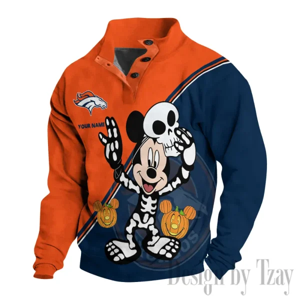 Denver Broncos Buttoned Collar Sweatshirt New Design 2025 S9DBSCH1973