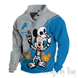 Detroit Lions Buttoned Collar Sweatshirt New Design 2025 S9DBSCH1974