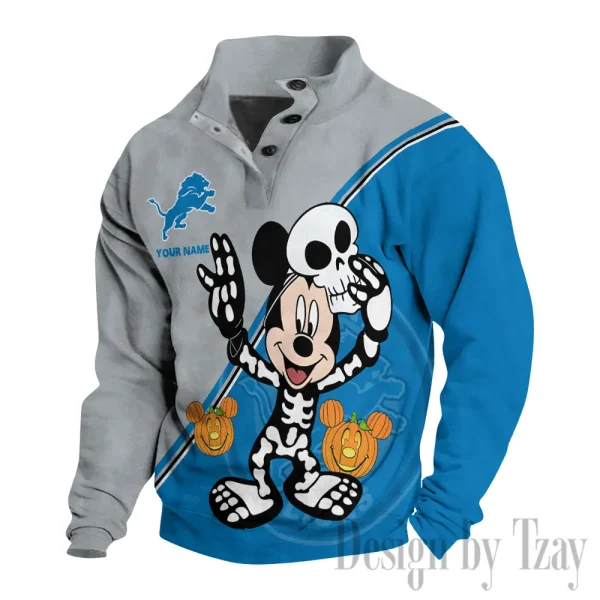 Detroit Lions Buttoned Collar Sweatshirt New Design 2025 S9DBSCH1974