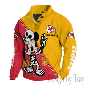 Kansas City Chiefs Buttoned Collar Sweatshirt New Design 2025 S9DBSCH1979