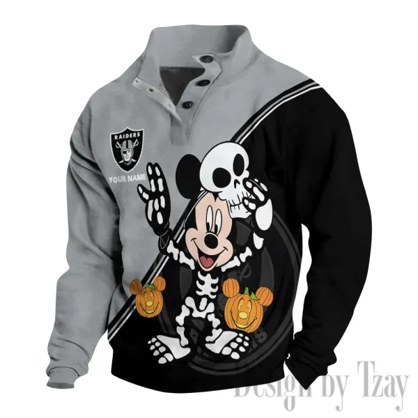 Las Vegas Raiders Buttoned Collar Sweatshirt New Design 2025 S9DBSCH1980
