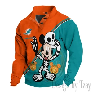 Miami Dolphins Buttoned Collar Sweatshirt New Design 2025 S9DBSCH1983