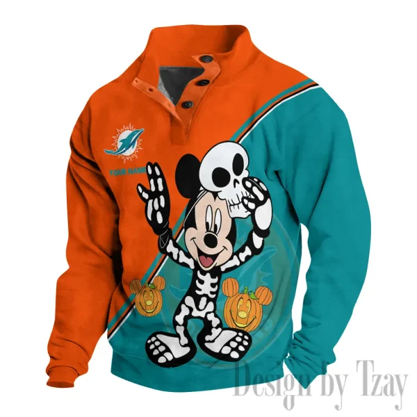 Miami Dolphins Buttoned Collar Sweatshirt New Design 2025 S9DBSCH1983