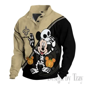 New Orleans Saints Buttoned Collar Sweatshirt New Design 2025 S9DBSCH1986