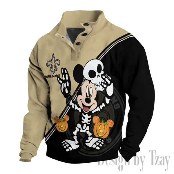 New Orleans Saints Buttoned Collar Sweatshirt New Design 2025 S9DBSCH1986