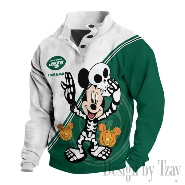 New York Jets Buttoned Collar Sweatshirt New Design 2025 S9DBSCH1988