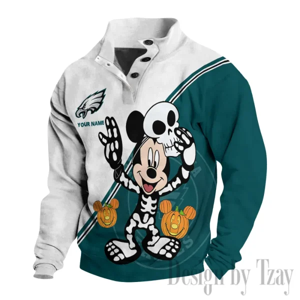 Philadelphia Eagles Buttoned Collar Sweatshirt New Design 2025 S9DBSCH1989