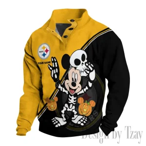 Pittsburgh Steelers Buttoned Collar Sweatshirt New Design 2025 S9DBSCH1990