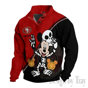 San Francisco 49ers Buttoned Collar Sweatshirt New Design 2025 S9DBSCH1991