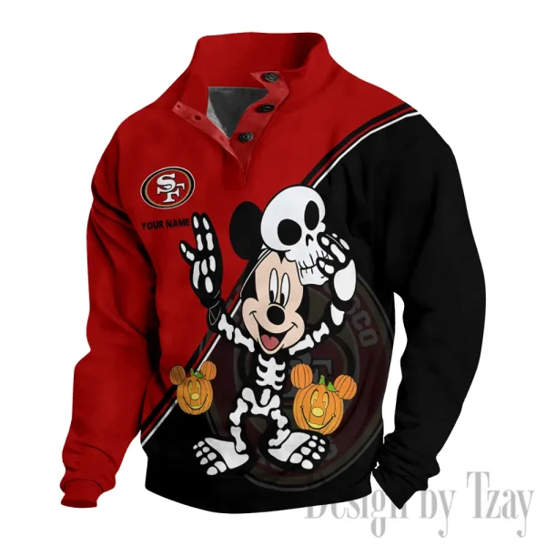 San Francisco 49ers Buttoned Collar Sweatshirt New Design 2025 S9DBSCH1991