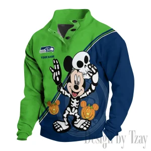 Seattle Seahawks Buttoned Collar Sweatshirt New Design 2025 S9DBSCH1992