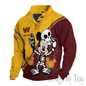 Washington Commanders Buttoned Collar Sweatshirt New Design 2025 S9DBSCH1995