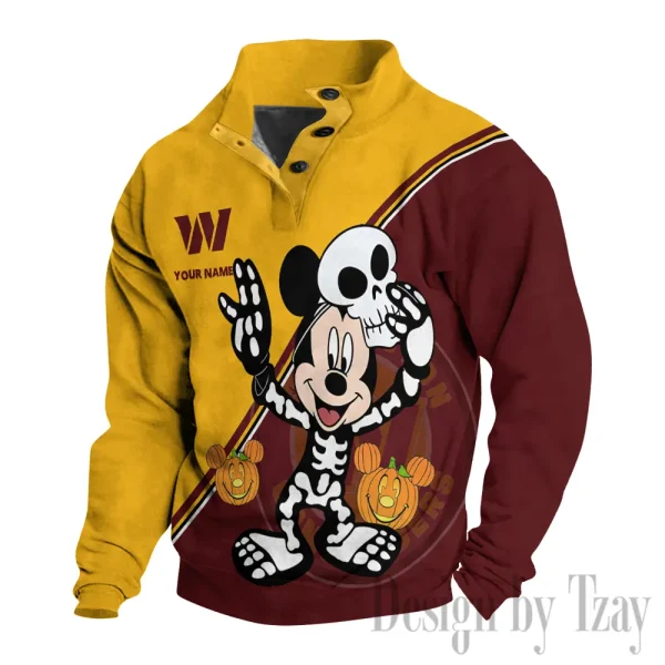 Washington Commanders Buttoned Collar Sweatshirt New Design 2025 S9DBSCH1995