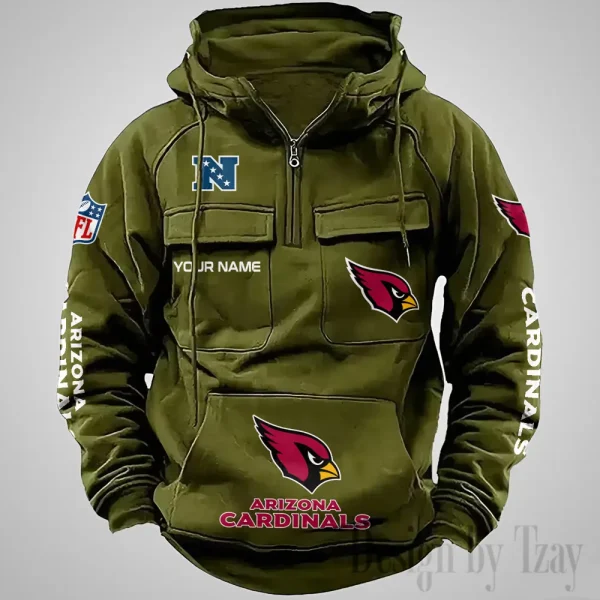 Arizona Cardinals Fashionable Outerwear Men's Autumn Winter Hooded Sweatshirt Cool Motorcycle Shirt AZVMHD1022 - Image 3