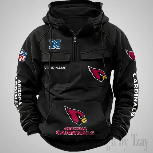 Arizona Cardinals Fashionable Outerwear Men's Autumn Winter Hooded Sweatshirt Cool Motorcycle Shirt AZVMHD1022 - Image 4