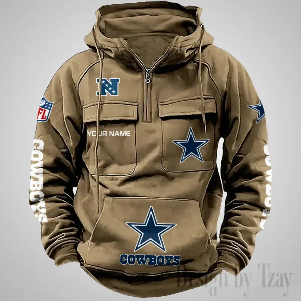 Dallas Cowboys Fashionable Outerwear Men's Autumn Winter Hooded Sweatshirt Cool Motorcycle Shirt AZVMHD1030 - Image 5
