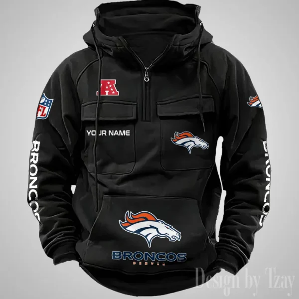 Denver Broncos Fashionable Outerwear Men's Autumn Winter Hooded Sweatshirt Cool Motorcycle Shirt AZVMHD1031 - Image 4