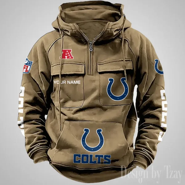 Indianapolis Colts Fashionable Outerwear Men's Autumn Winter Hooded Sweatshirt Cool Motorcycle Shirt AZVMHD1035 - Image 3