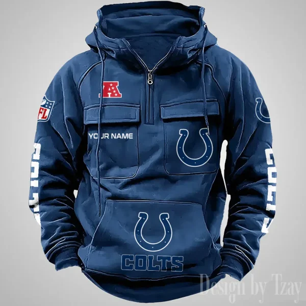Indianapolis Colts Fashionable Outerwear Men's Autumn Winter Hooded Sweatshirt Cool Motorcycle Shirt AZVMHD1035 - Image 5