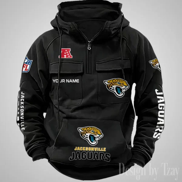 Jacksonville Jaguars Fashionable Outerwear Men's Autumn Winter Hooded Sweatshirt Cool Motorcycle Shirt AZVMHD1036 - Image 4