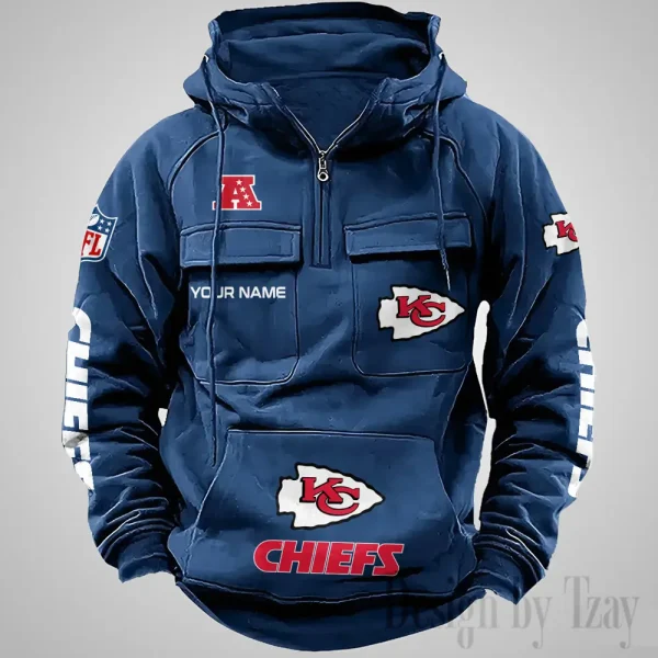Kansas City Chiefs Fashionable Outerwear Men's Autumn Winter Hooded Sweatshirt Cool Motorcycle Shirt AZVMHD1037 - Image 5