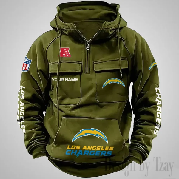 Los Angeles Chargers Fashionable Outerwear Men's Autumn Winter Hooded Sweatshirt Cool Motorcycle Shirt AZVMHD1039 - Image 4
