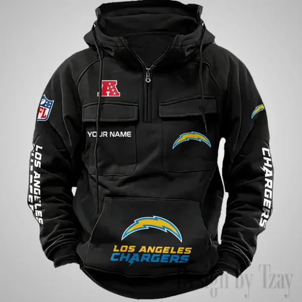 Los Angeles Chargers Fashionable Outerwear Men's Autumn Winter Hooded Sweatshirt Cool Motorcycle Shirt AZVMHD1039 - Image 5