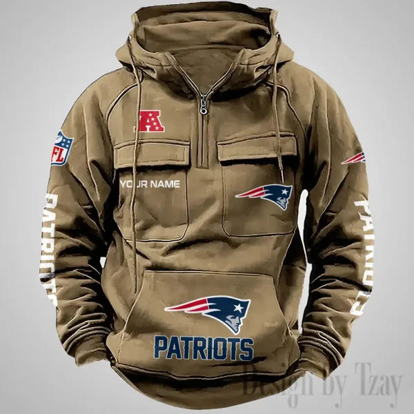 New England Patriots Fashionable Outerwear Men's Autumn Winter Hooded Sweatshirt Cool Motorcycle Shirt AZVMHD1043 - Image 4