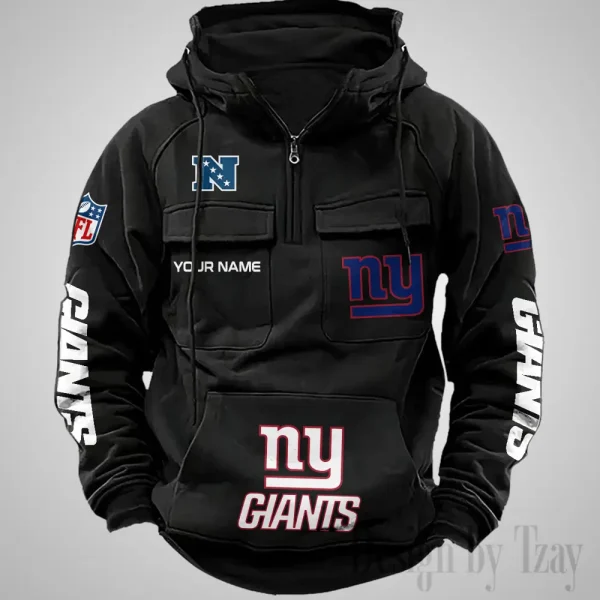 New York Giants Fashionable Outerwear Men's Autumn Winter Hooded Sweatshirt Cool Motorcycle Shirt AZVMHD1045 - Image 3