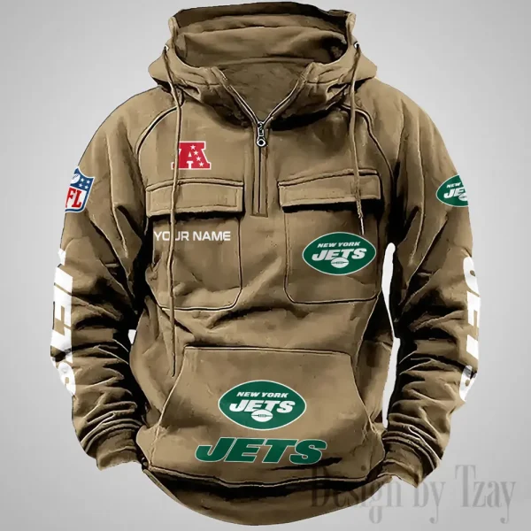 New York Jets Fashionable Outerwear Men's Autumn Winter Hooded Sweatshirt Cool Motorcycle Shirt AZVMHD1046 - Image 2